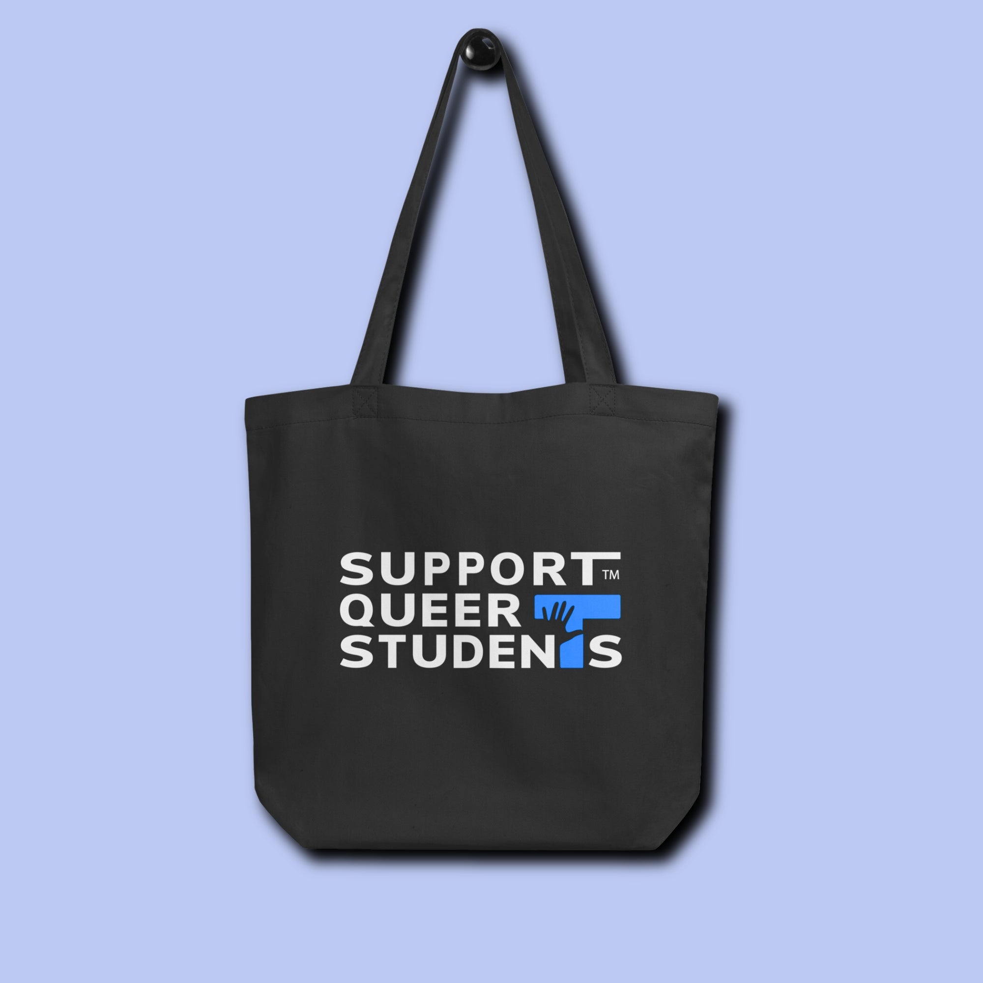 Support Queer Students Durable Eco Tote Bag – Blue 'T'