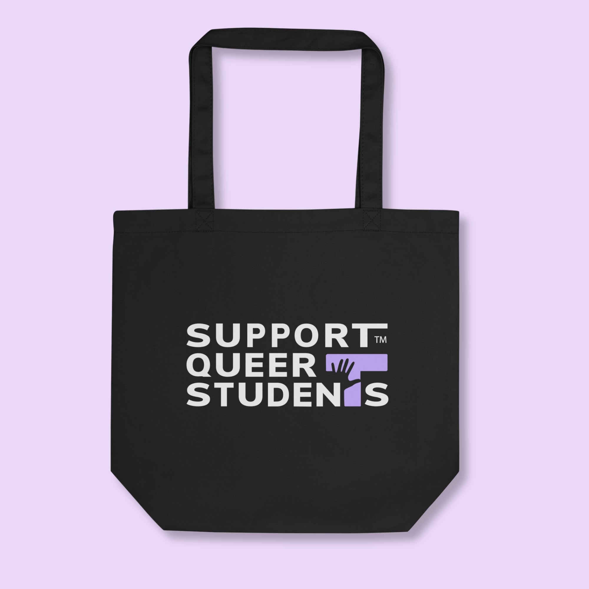 Support Queer Students Durable Eco Tote Bag – Purple 'T'
