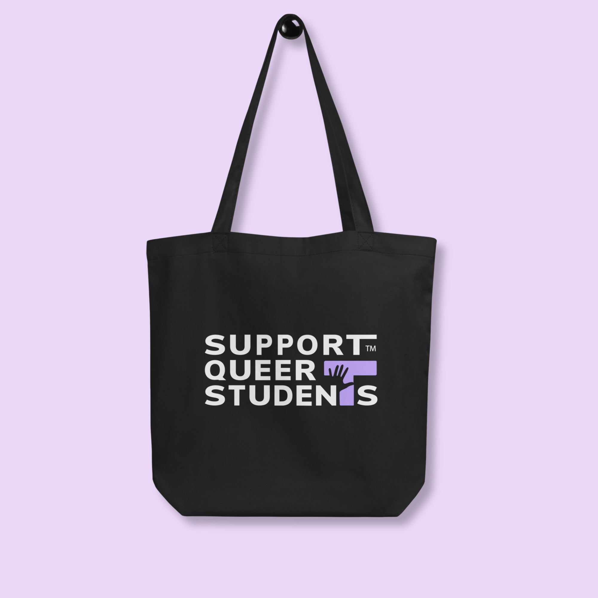 Support Queer Students Durable Eco Tote Bag – Purple 'T'