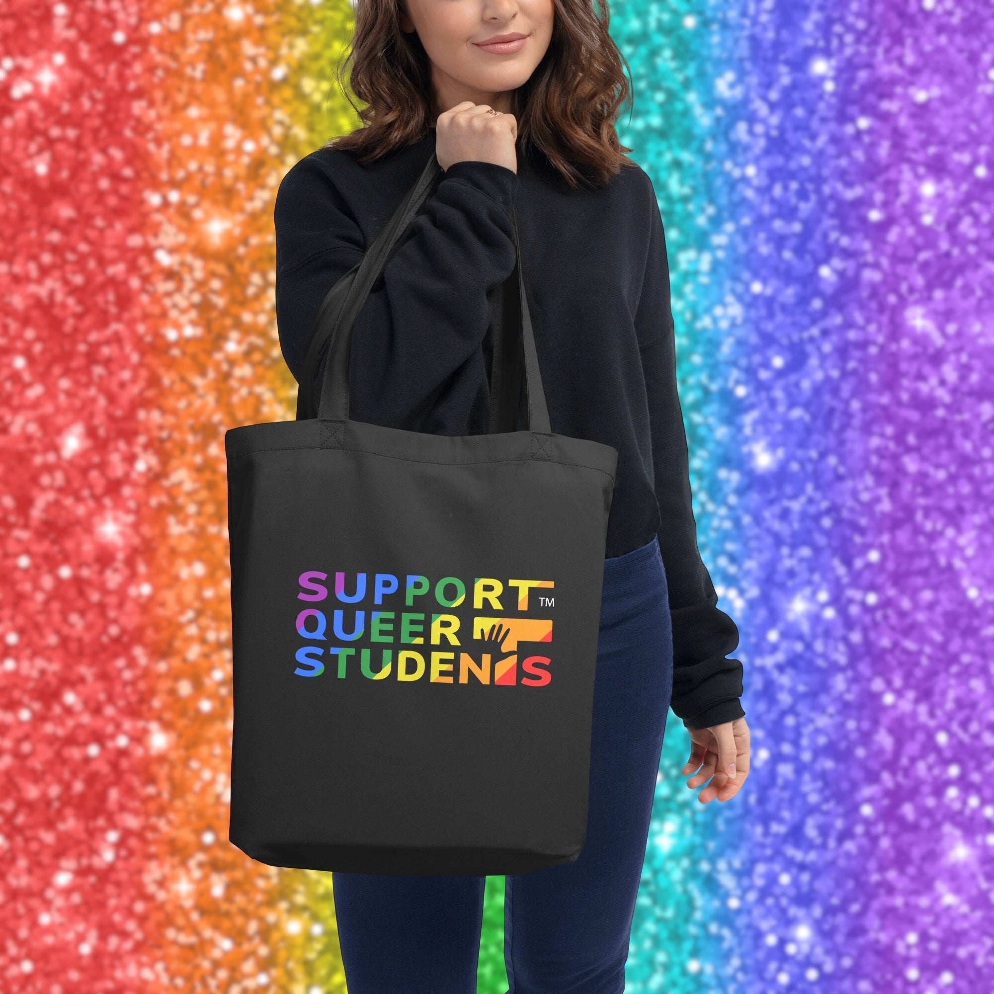 Support Queer Students Durable Eco Tote Bag – Pride Logo