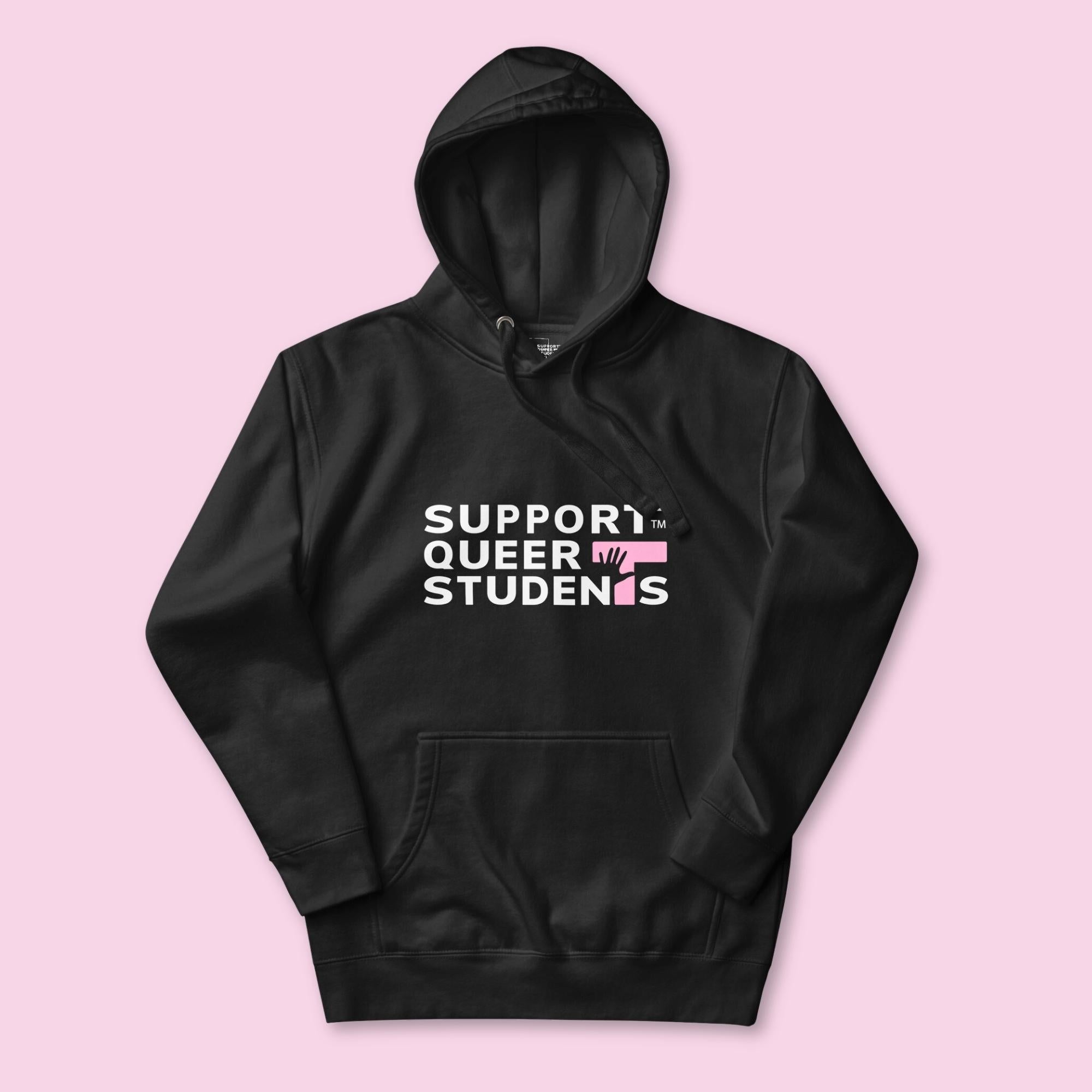 Unisex SQS Hoodie in Signature Black/Heather - Bubblegum 'T'