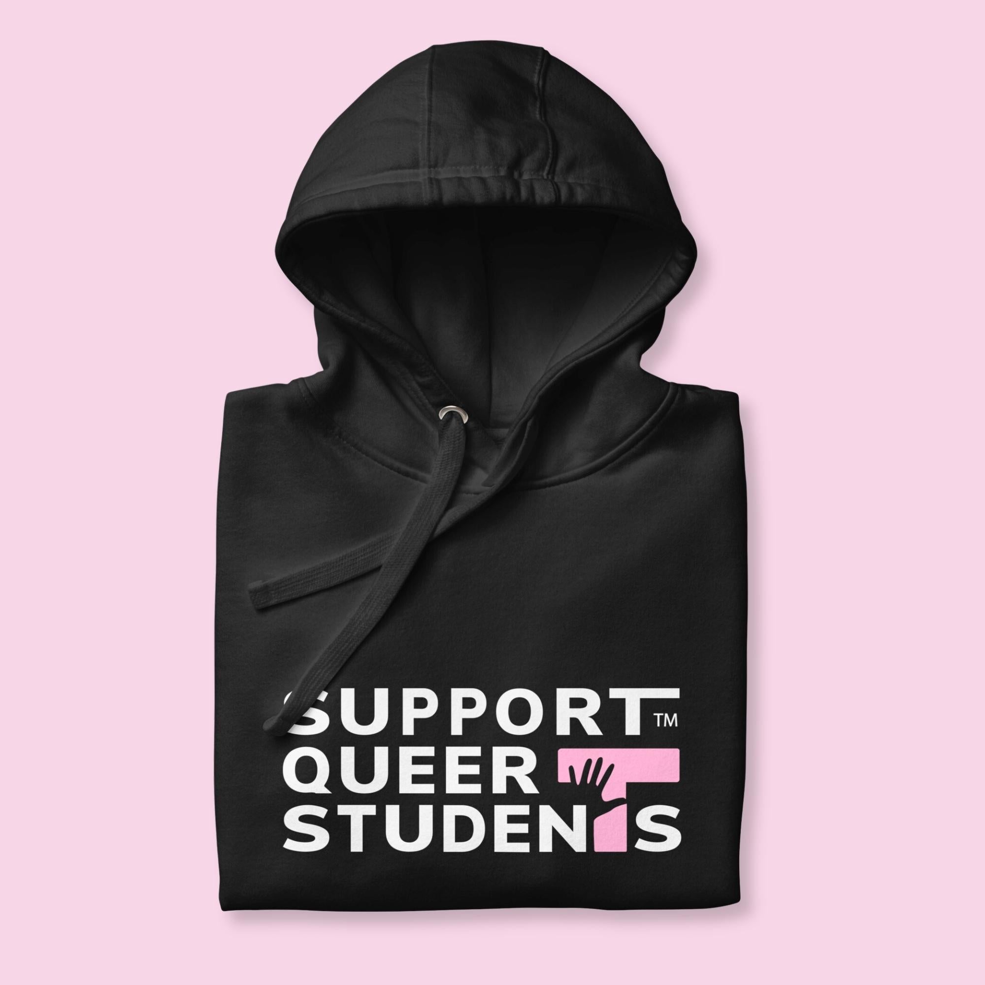 Unisex SQS Hoodie in Signature Black/Heather - Bubblegum 'T'