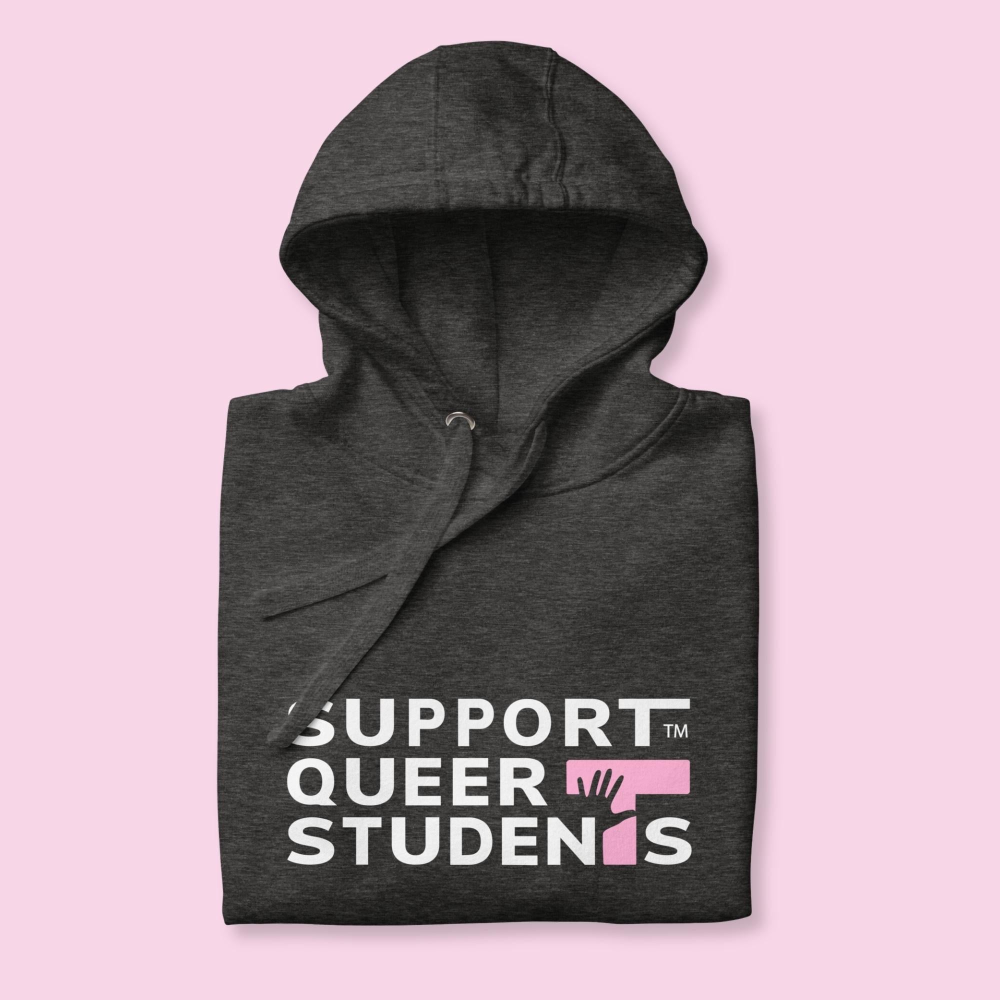 Unisex SQS Hoodie in Signature Black/Heather - Bubblegum 'T'