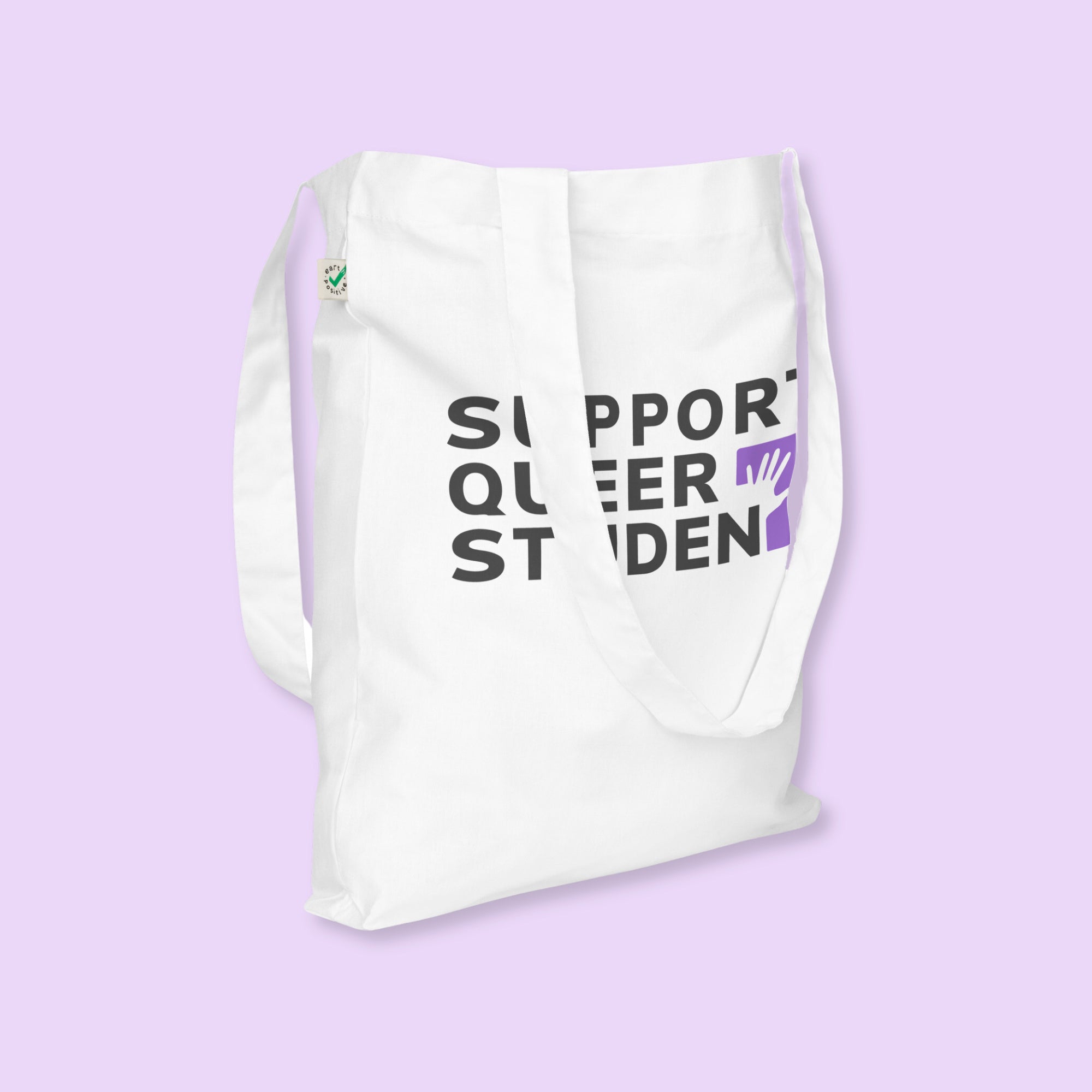 Support Queer Students Lightweight Organic Tote – Purple 'T'