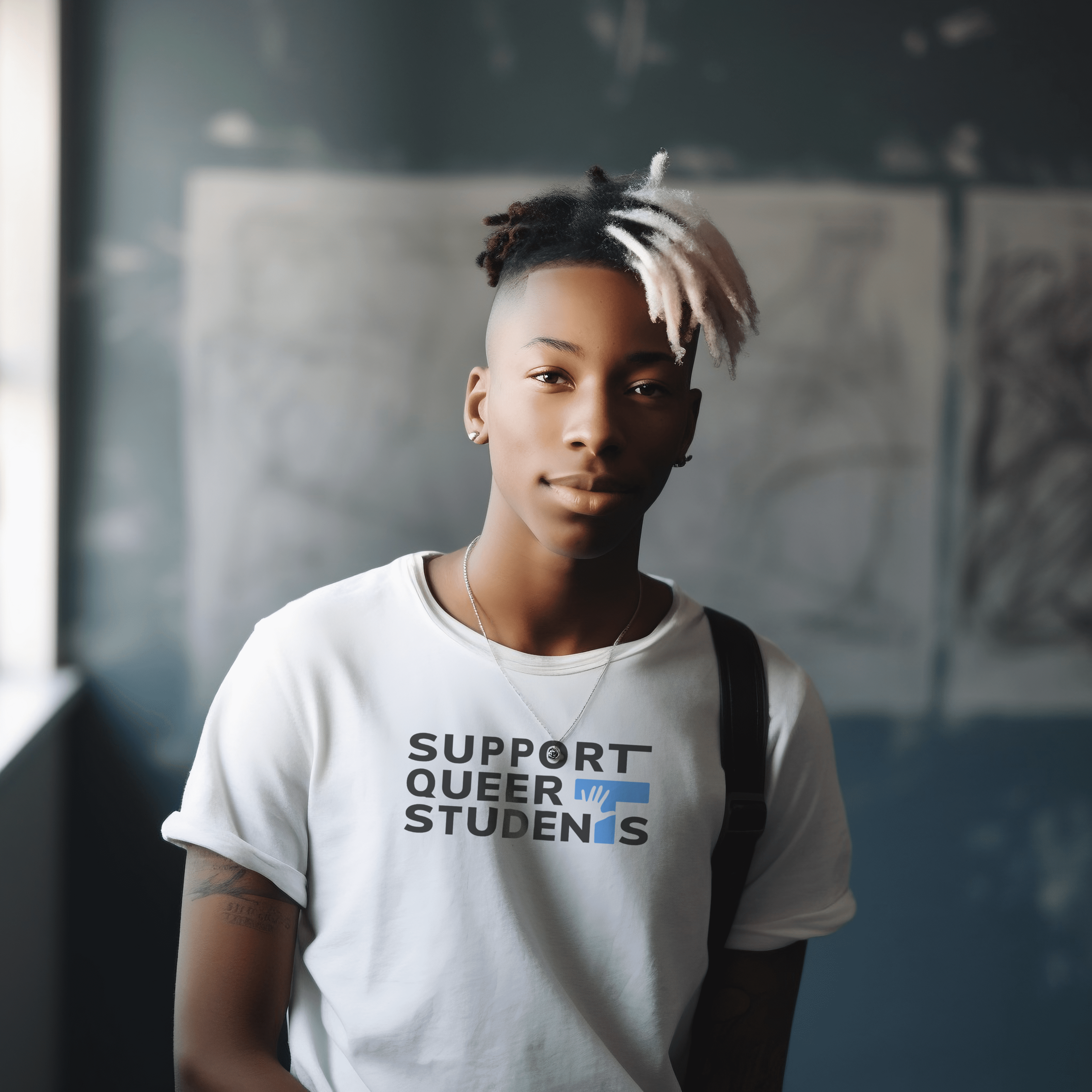'Ghosty Campus' Tee - Blue 'T'