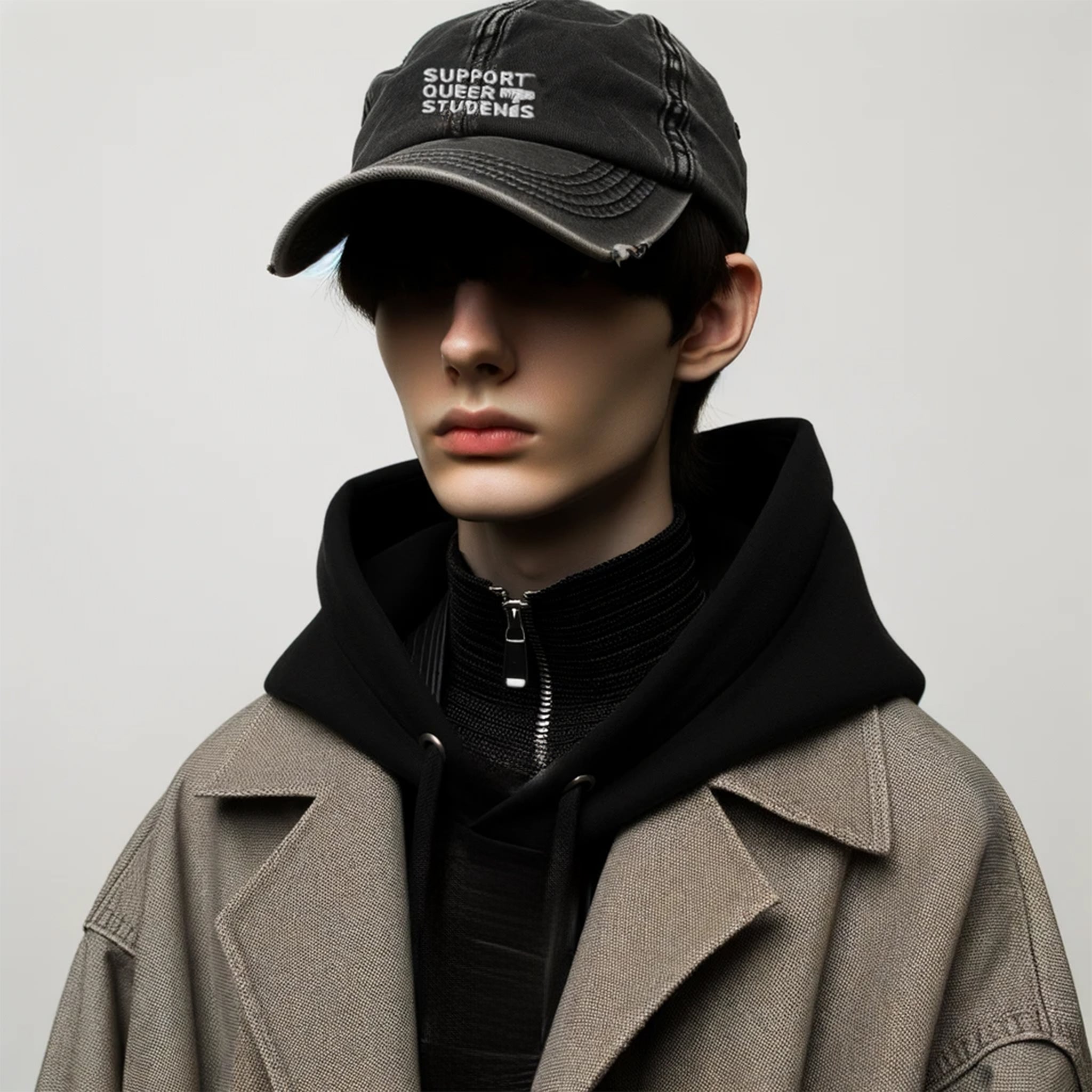 Embroidered & distressed SQS Hat
