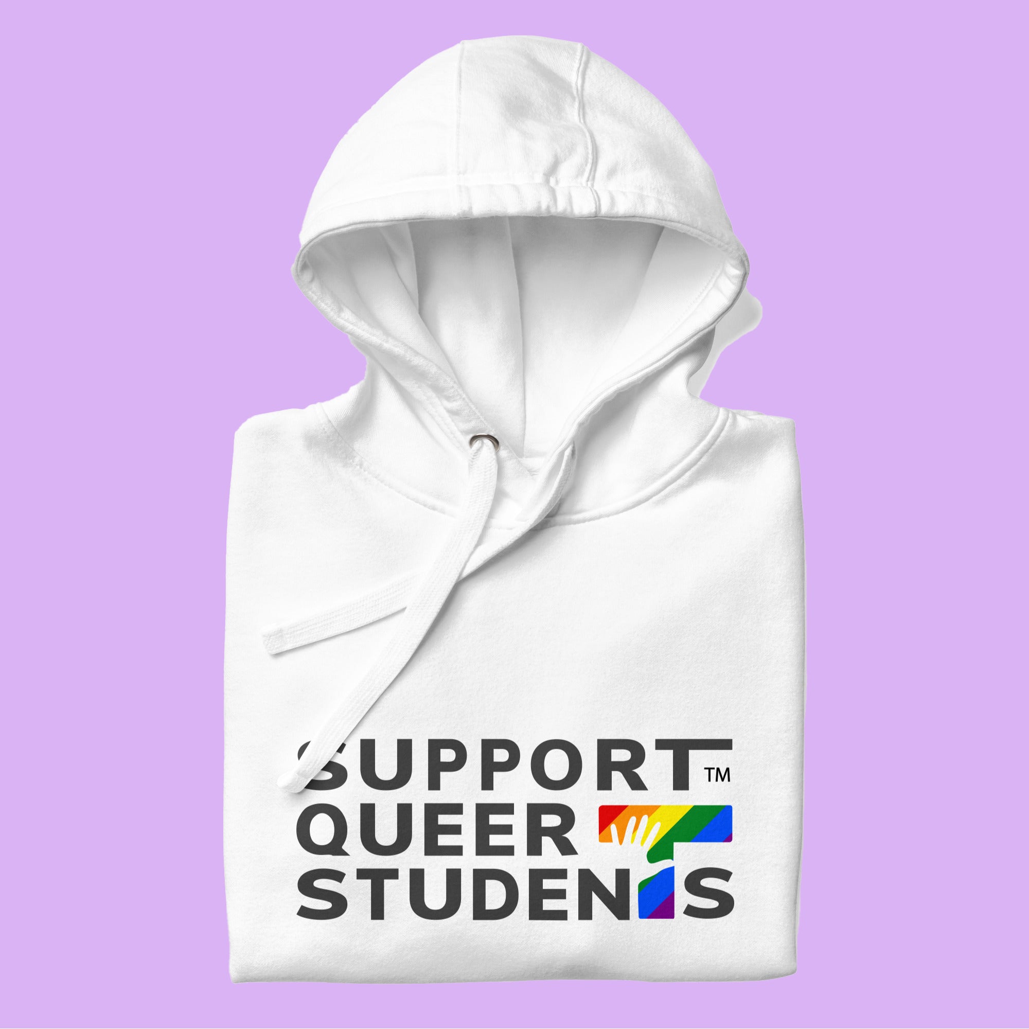 Unisex SQS Hoodie in Signature White - Pride 'T'