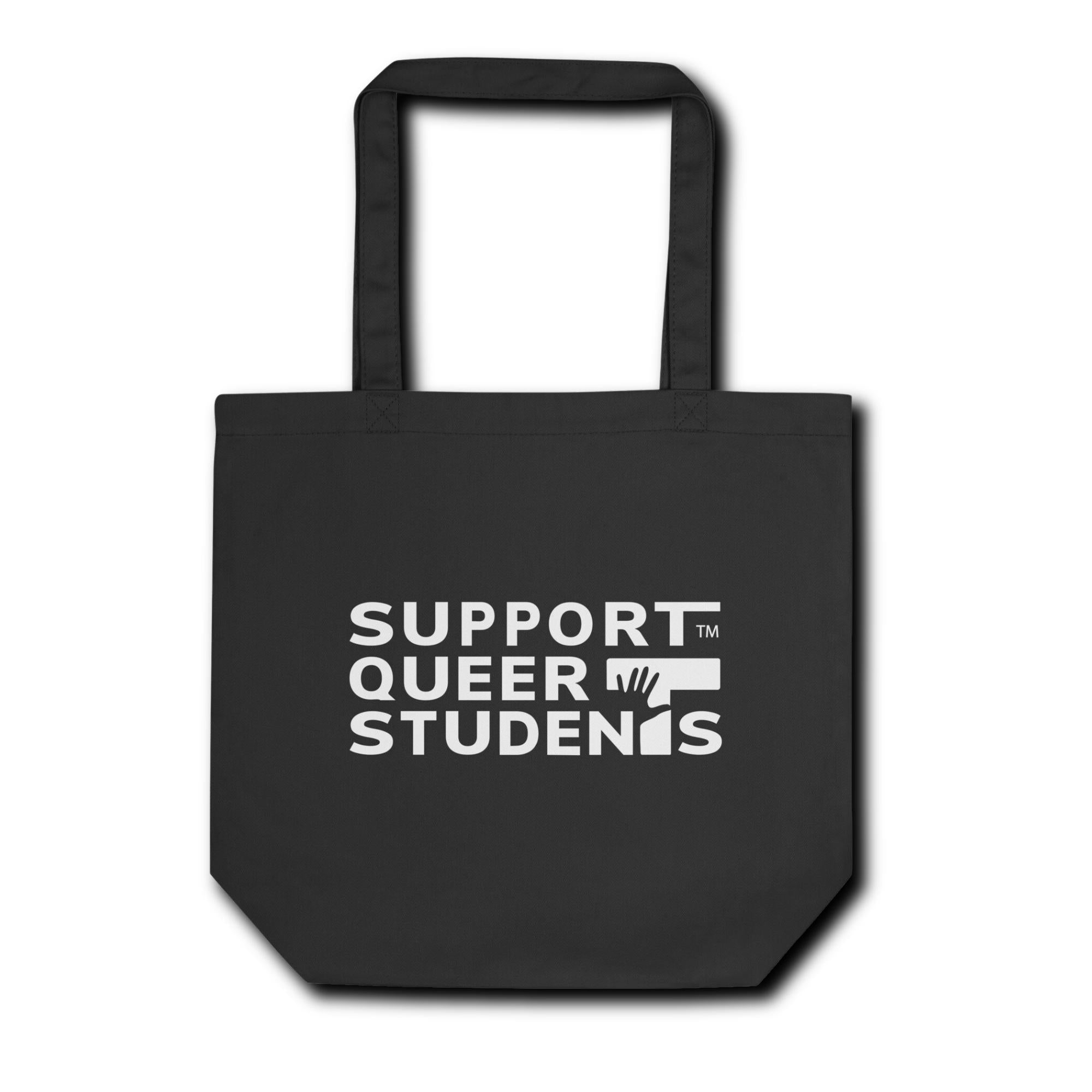 Support Queer Students Durable Eco Tote Bag – White Logo