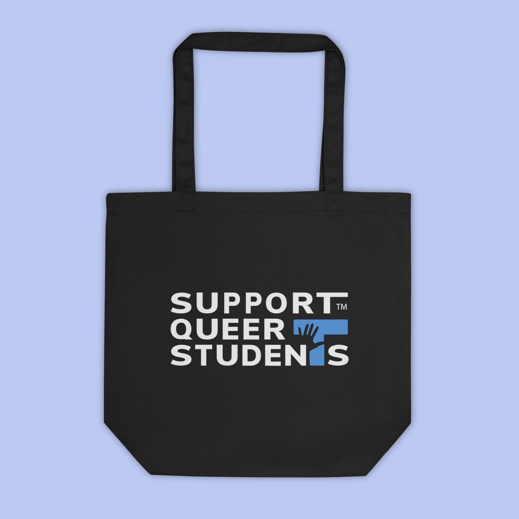 Support Queer Students Durable Eco Tote Bag – Blue 'T'
