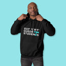 Unisex SQS Hoodie in Signature Black - Vivid Teal 'T'