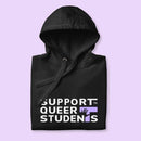 Unisex SQS Hoodie in Signature Black - Purple 'T'