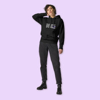 Unisex SQS Hoodie in Signature Black - Purple 'T'