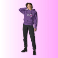 Unisex SQS Hoodie in Signature Black/Purple  - Pink 'T'