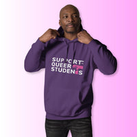 Unisex SQS Hoodie in Signature Black/Purple  - Pink 'T'