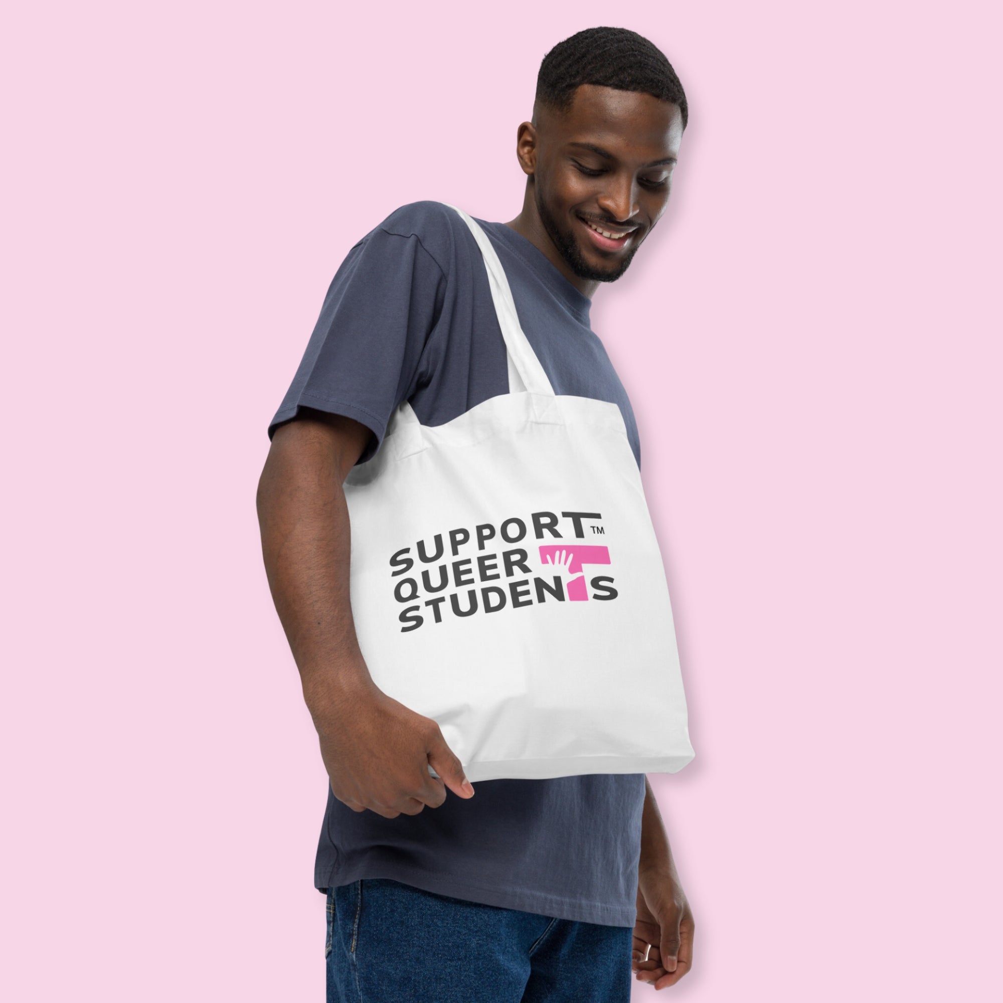 Support Queer Students Lightweight Organic Tote – Bubblegum 'T'