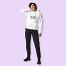 Unisex SQS Hoodie in Signature White - Purple 'T'