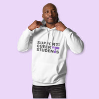 Unisex SQS Hoodie in Signature White - Purple 'T'