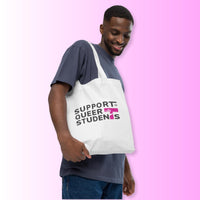 Support Queer Students Lightweight Organic Tote – Pink 'T'