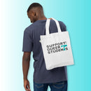 Support Queer Students Lightweight Organic Tote – Vivid Teal 'T'