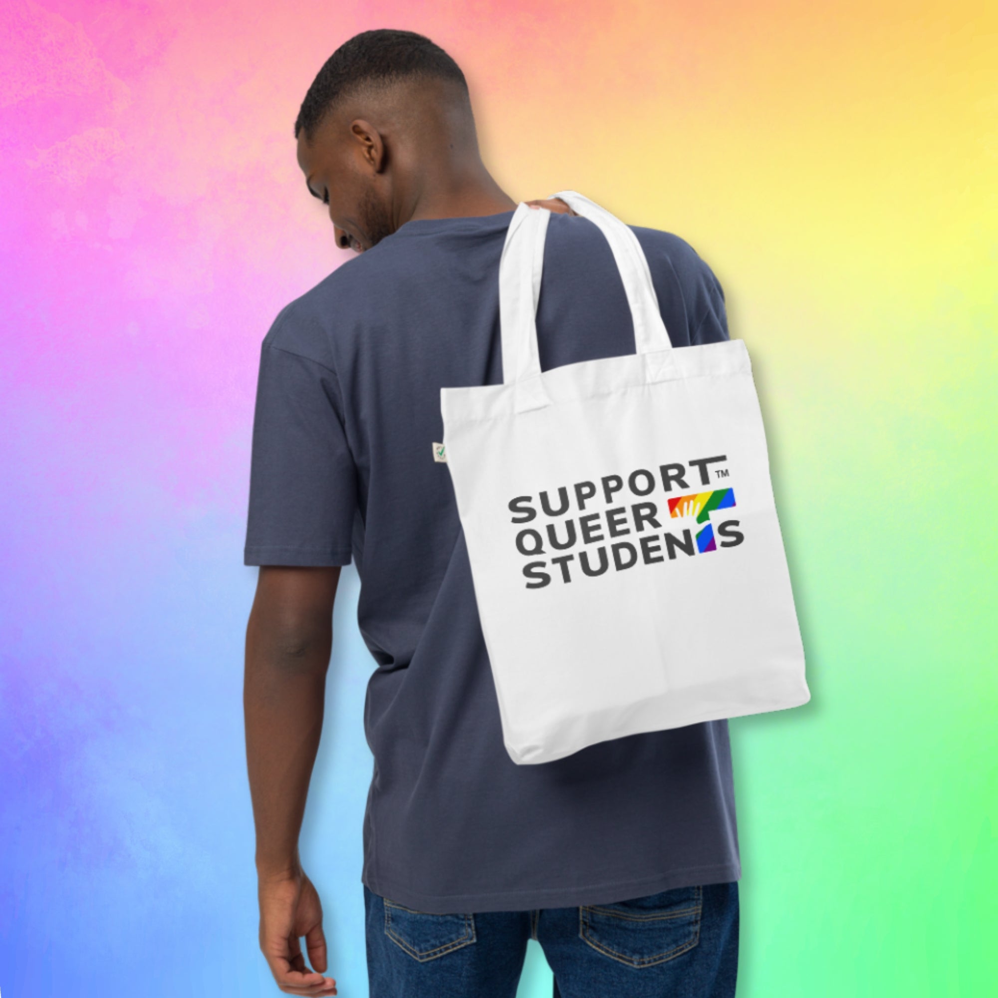 Support Queer Students Lightweight Organic Tote – Pride 'T'