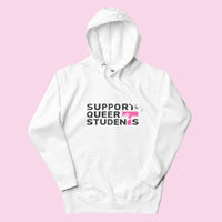 Unisex SQS Hoodie in Signature White - Bubblegum 'T'